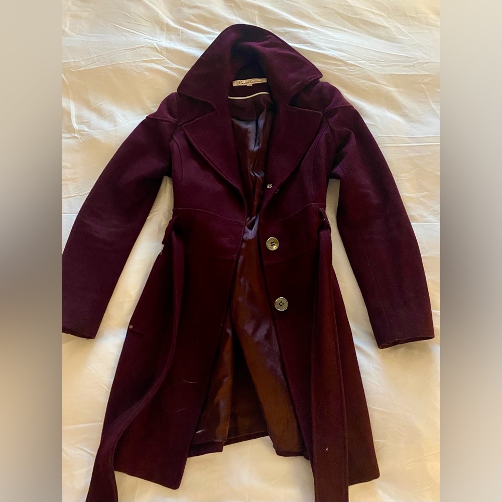 Kenneth Cole wine colored pea coat